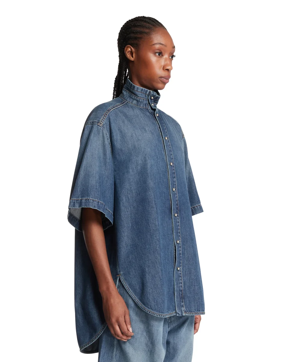 Camicia In Denim Blu Scuro - immagine 3