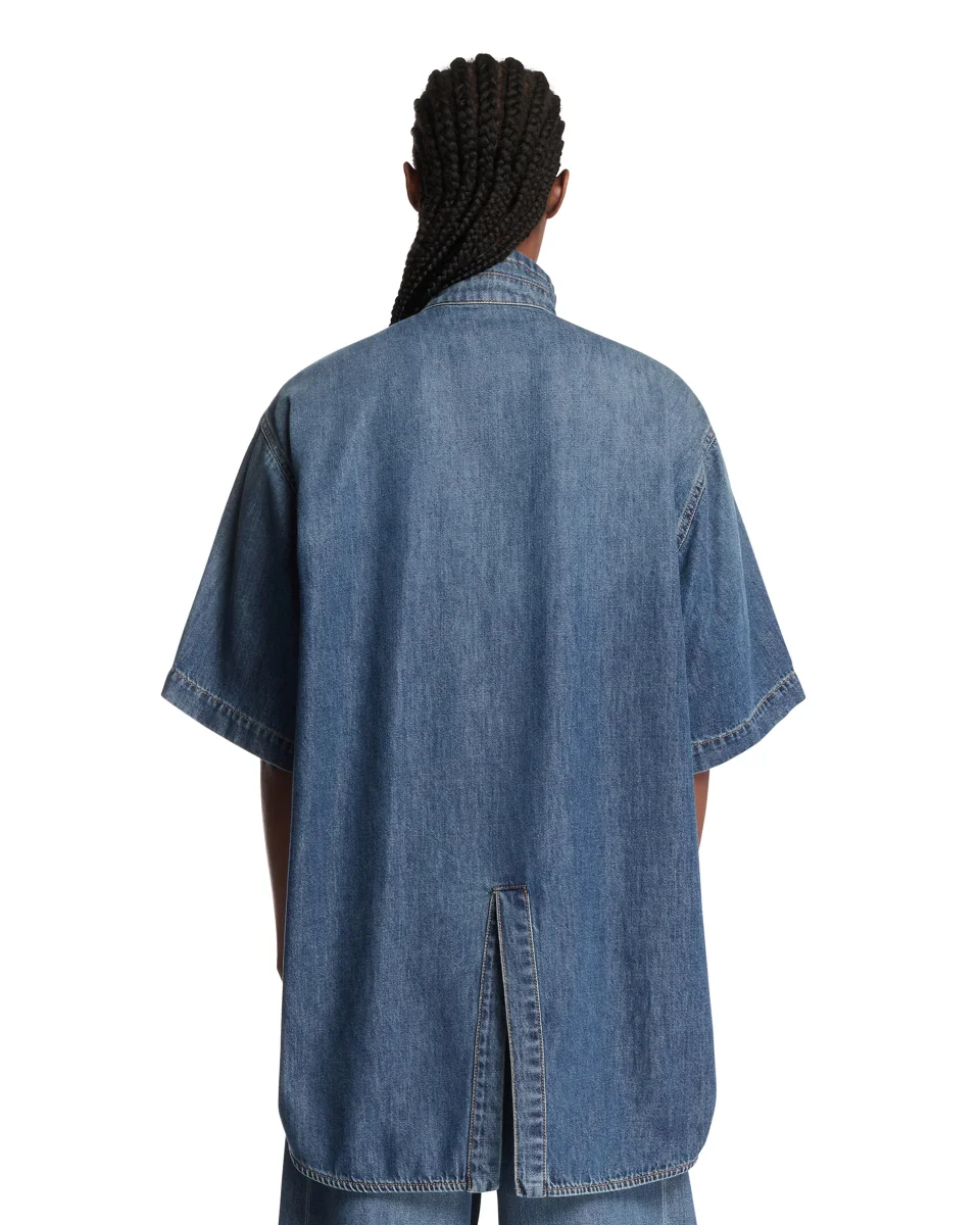 Camicia In Denim Blu Scuro - immagine 6