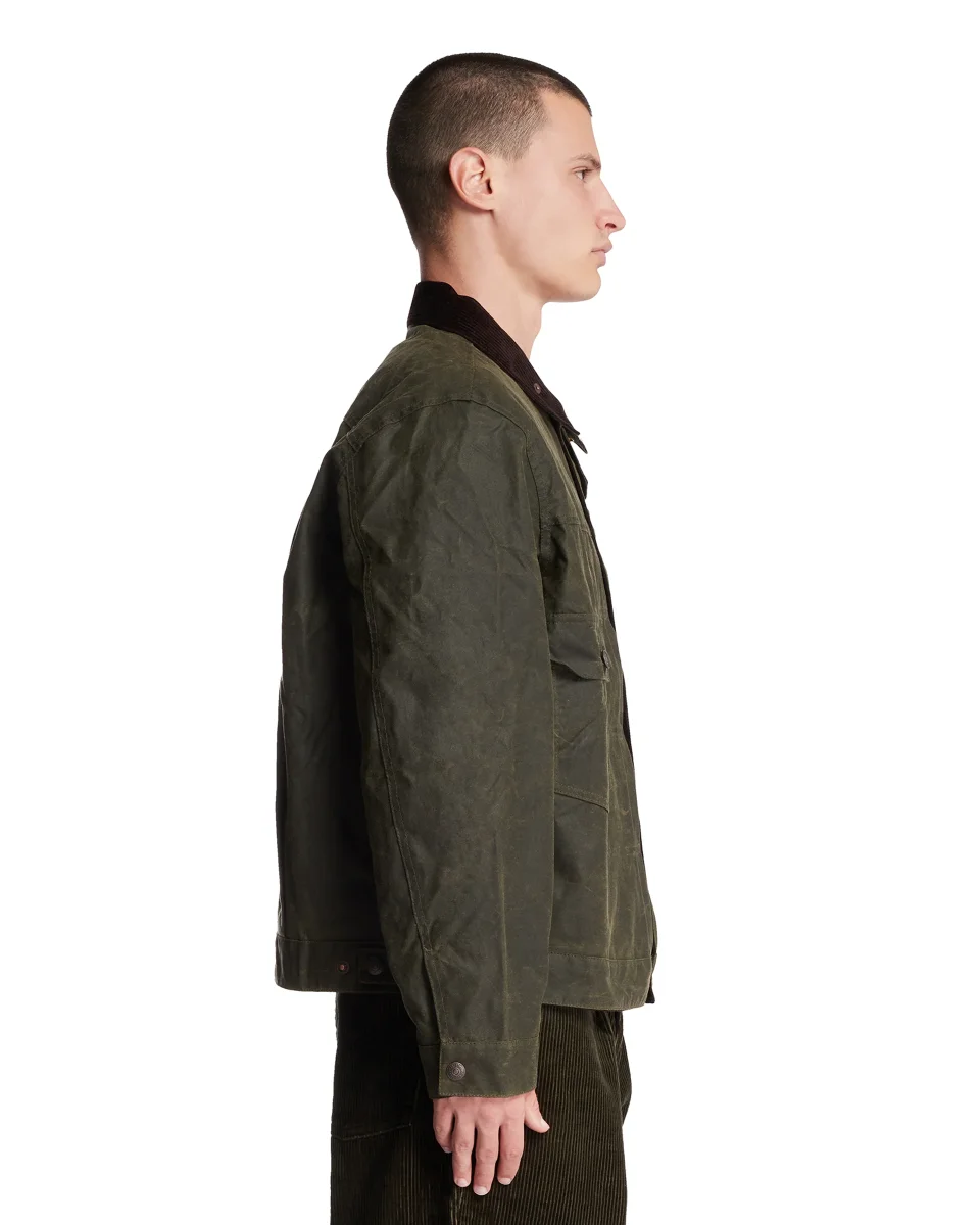Levi's x Barbour Giacca Type II Trucker Cerata Verde - immagine 5