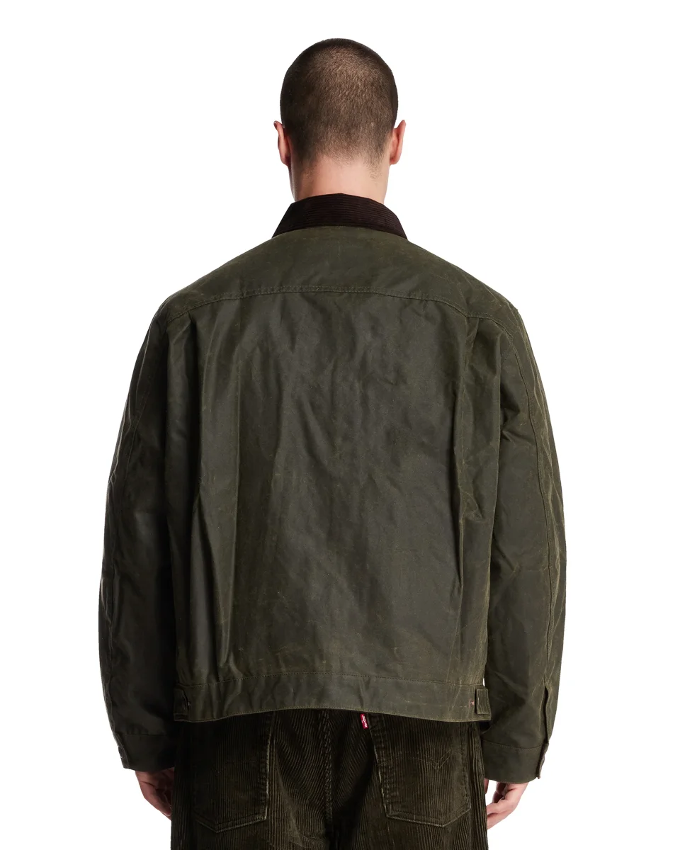 Levi's x Barbour Giacca Type II Trucker Cerata Verde - immagine 6