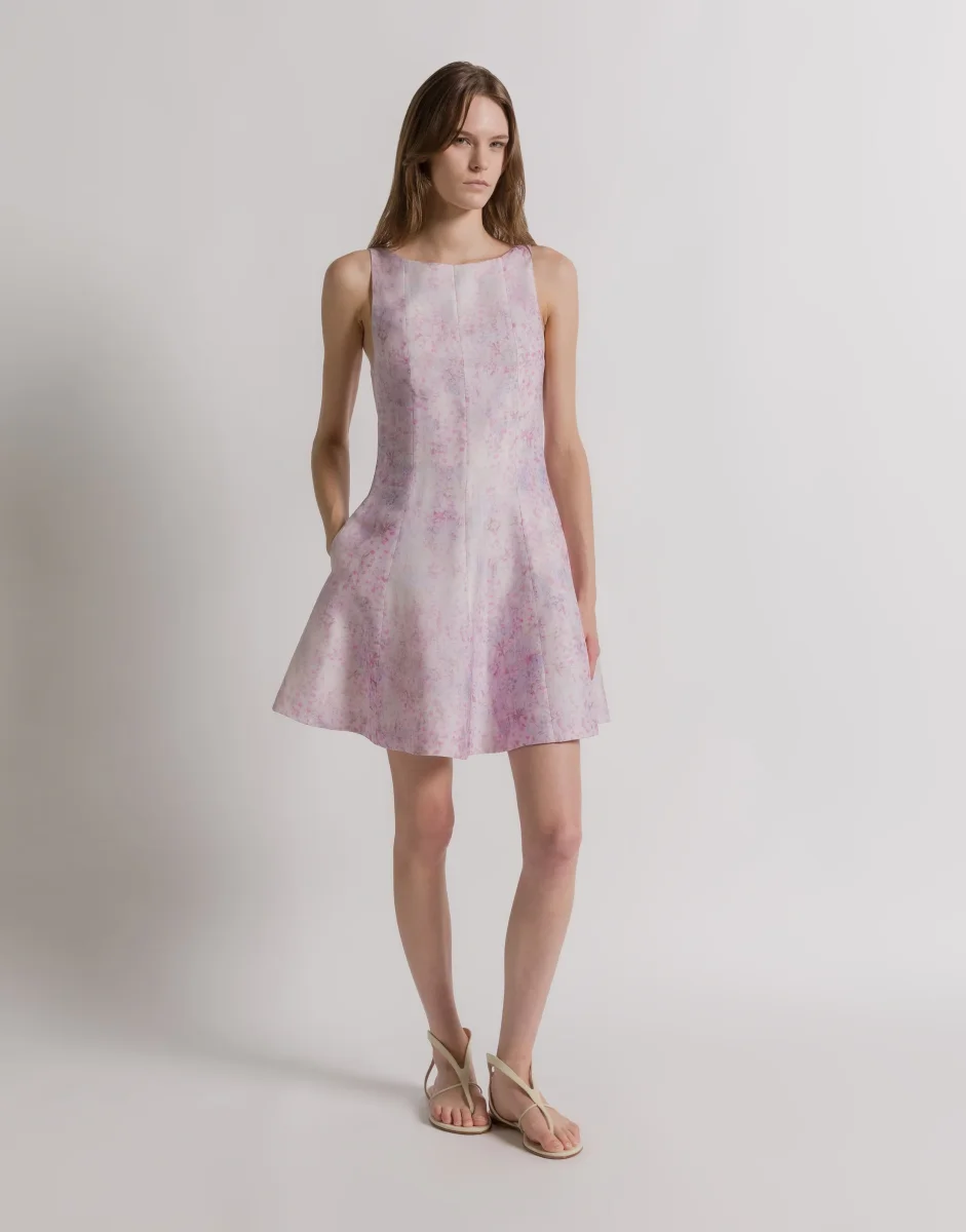 Abito in organza di seta con stampa floreale - immagine 2