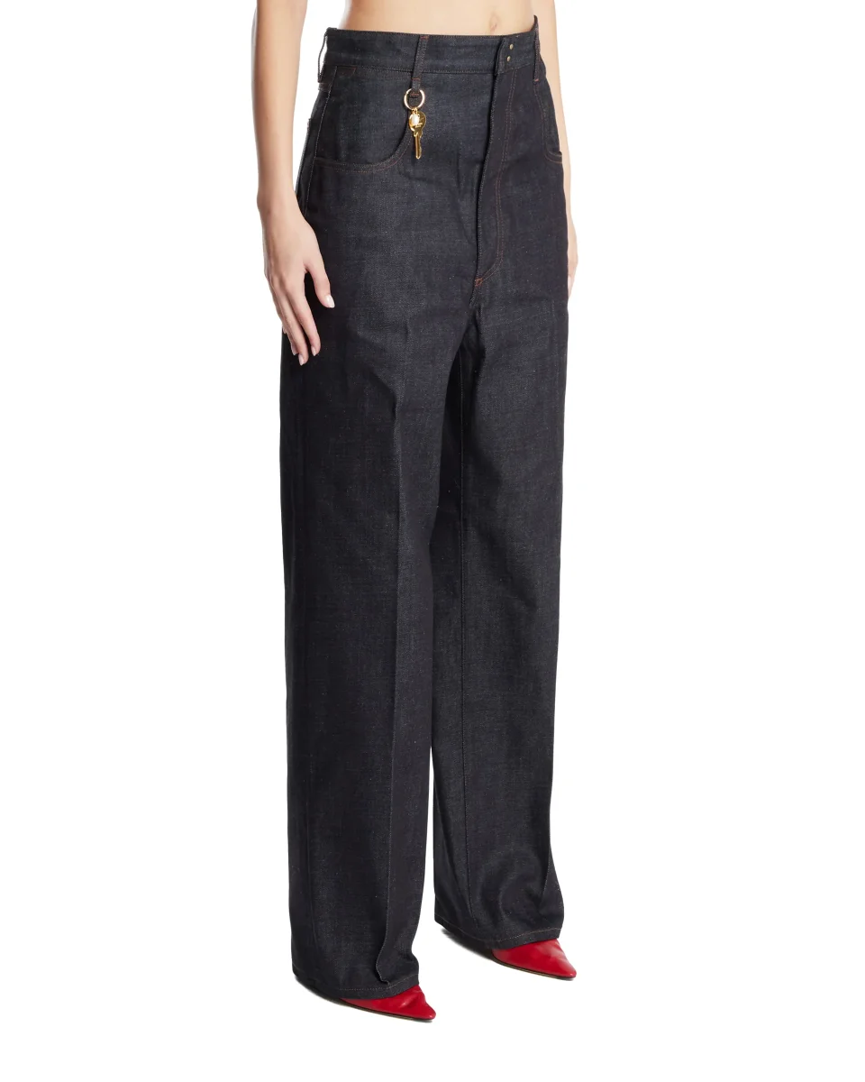 Pantaloni In Denim Blu - immagine 3