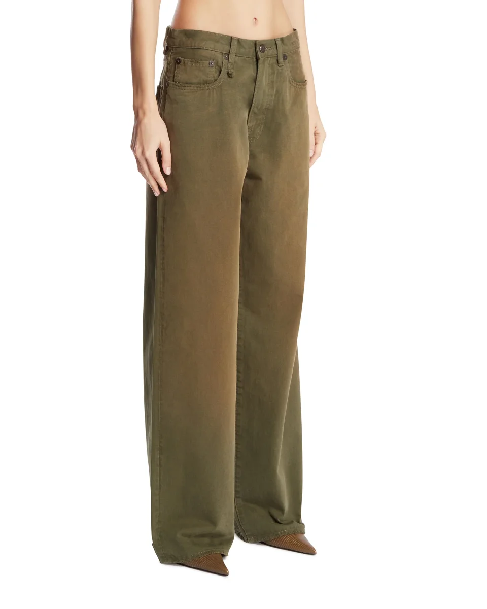 Jeans A Gamba Ampia Verdi - immagine 3