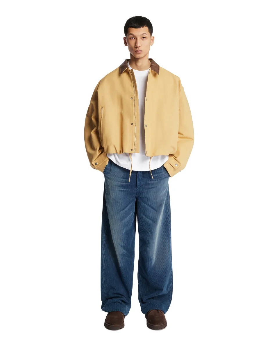 Blouson Jacket In Cotone Beige - immagine 4