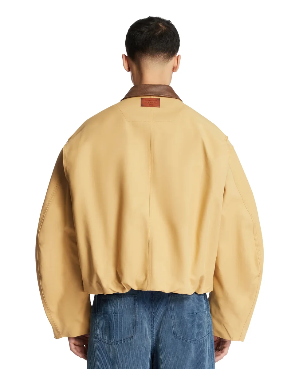 Blouson Jacket In Cotone Beige - immagine 6