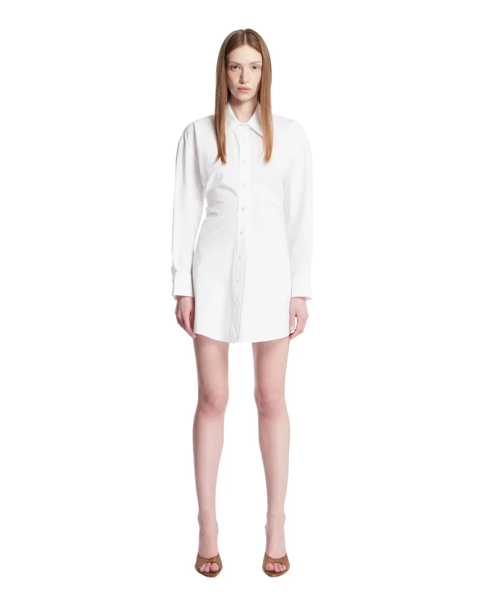 Chemisier In Cotone Con Zip Bianco - immagine 2