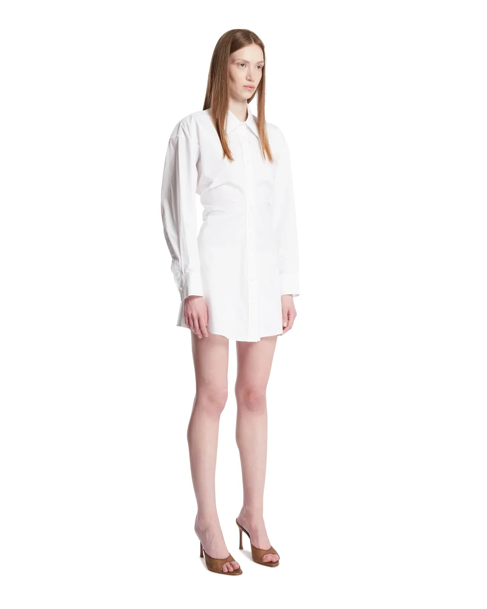 Chemisier In Cotone Con Zip Bianco - immagine 3