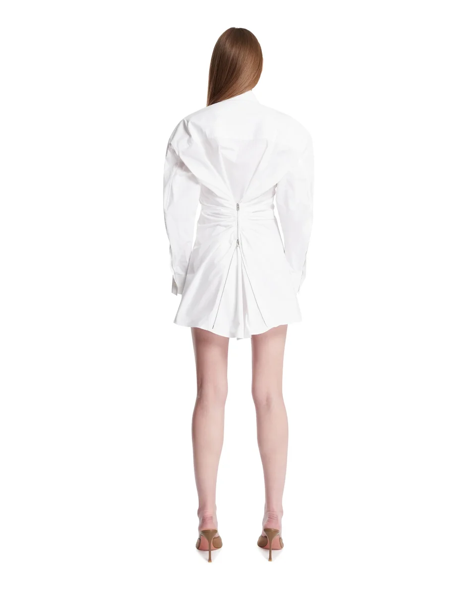 Chemisier In Cotone Con Zip Bianco - immagine 6
