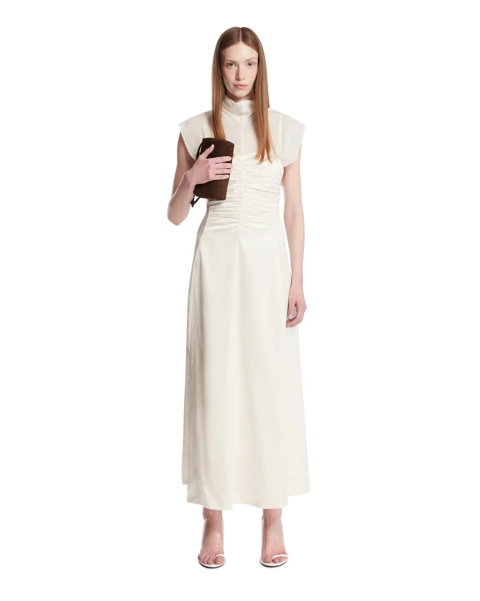 Abito Midi In Seta Bianco - immagine 4