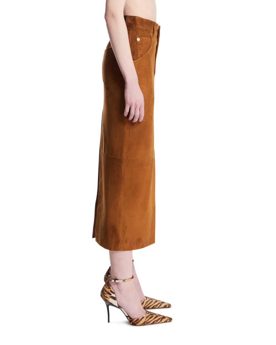 Gonna Erika In Suede Marrone - immagine 5