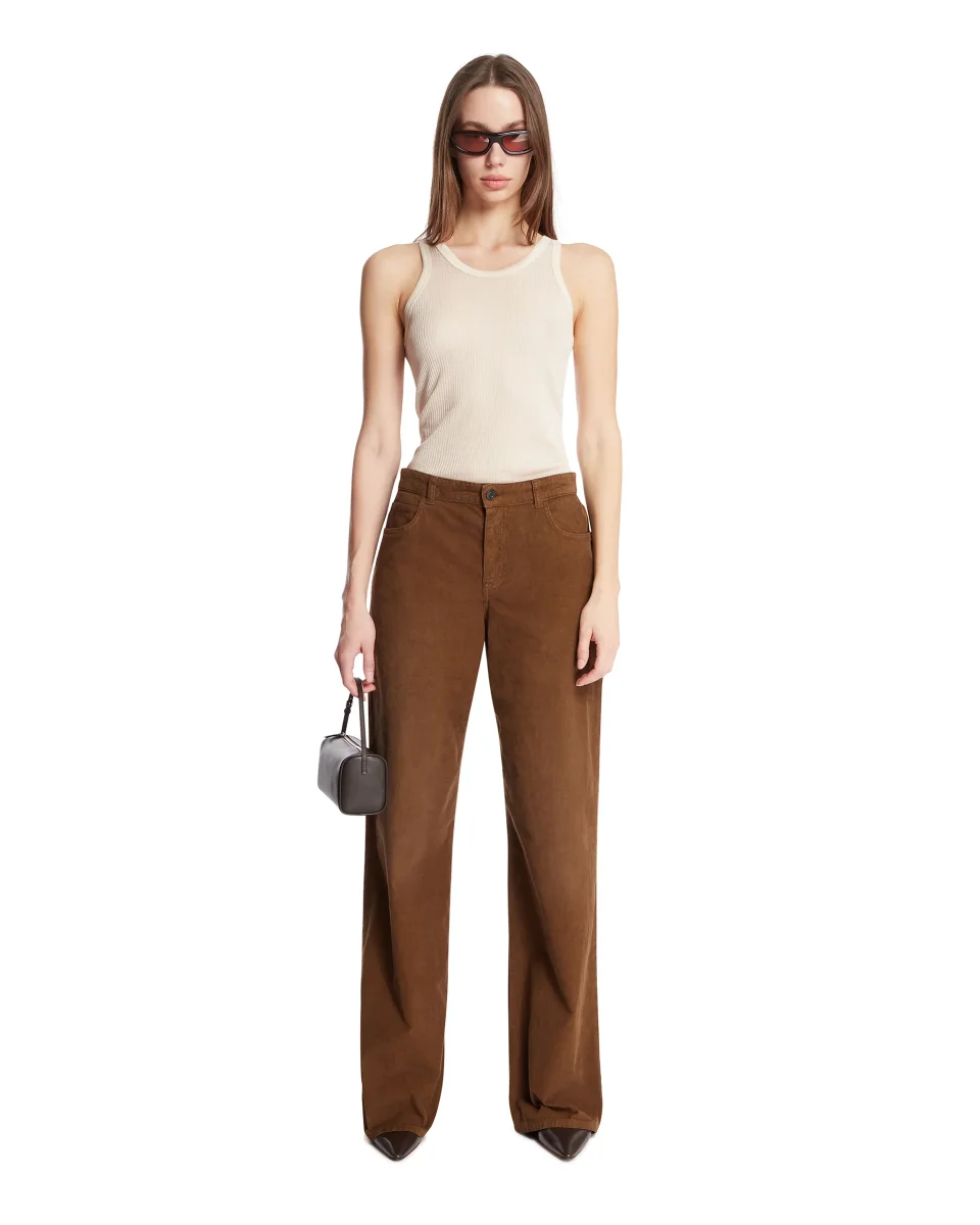 Top In Viscosa E Seta Beige - immagine 4