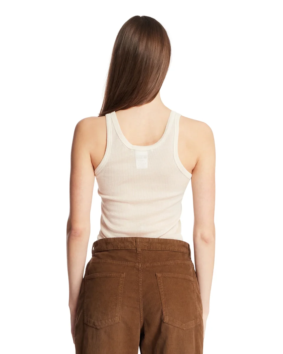 Top In Viscosa E Seta Beige - immagine 6