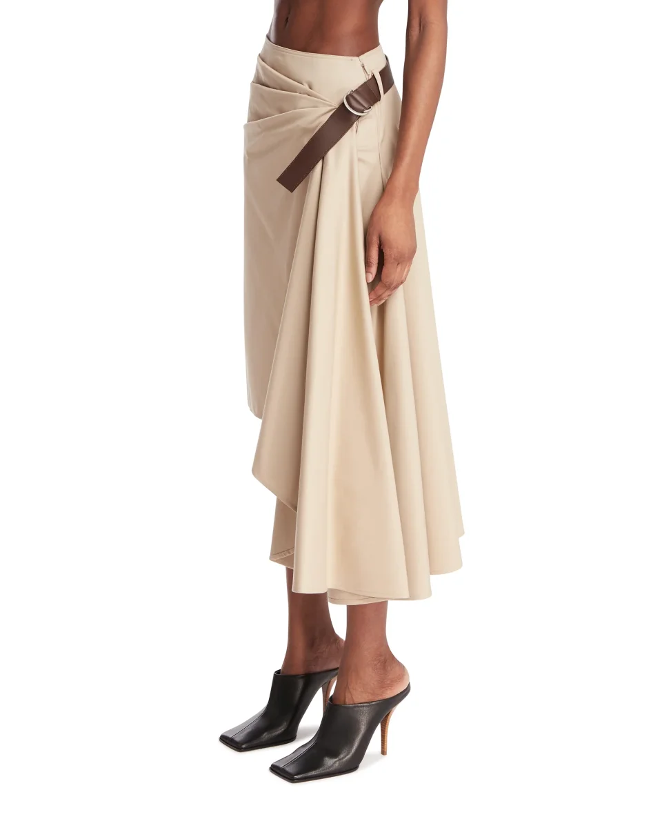 Gonna Con Cintura Asimmetrica Beige - immagine 3