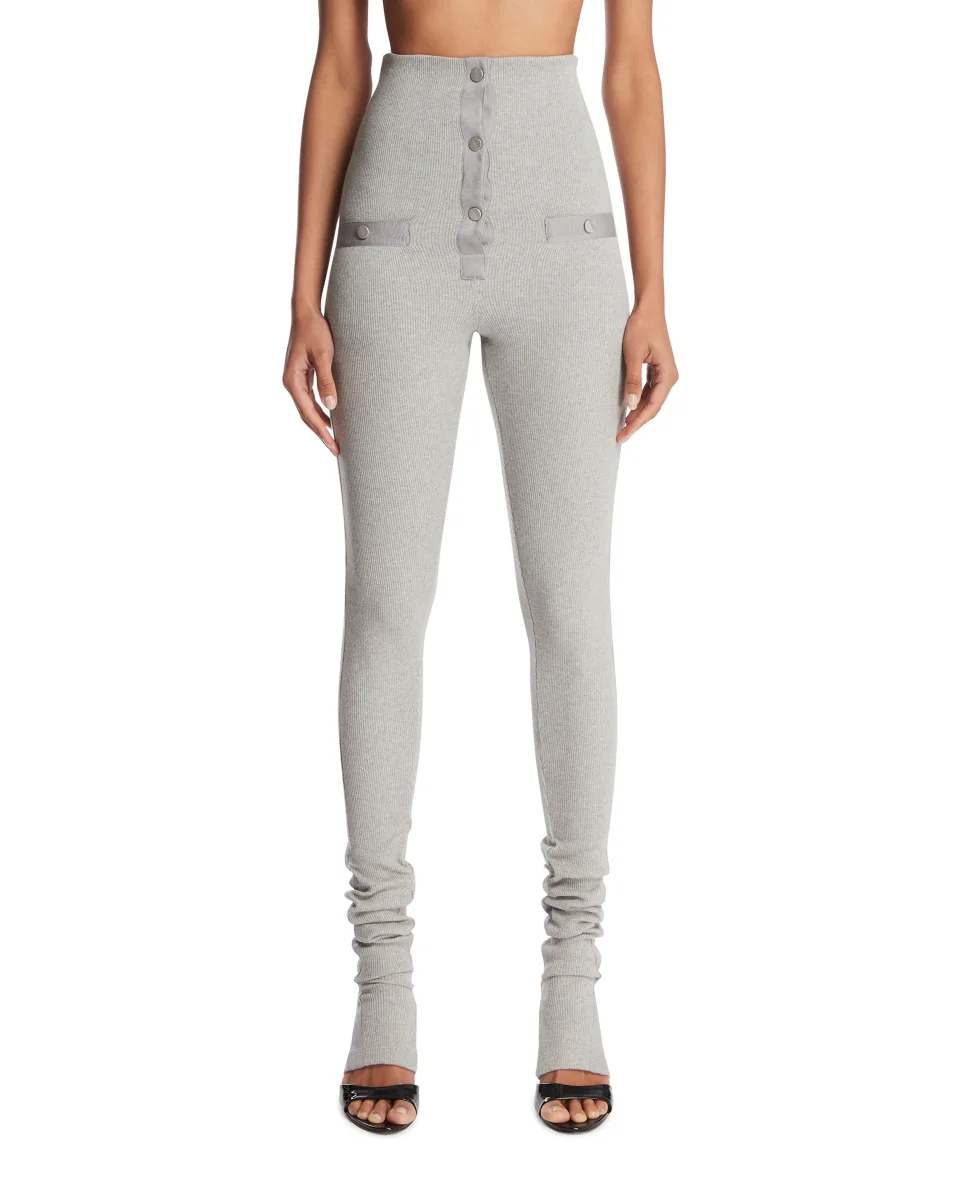 Leggings A Coste Grigi - immagine 2