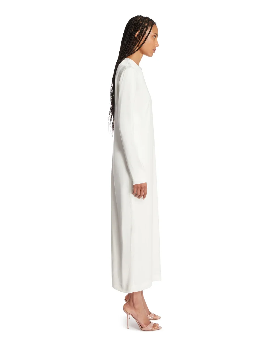 Abito Lungo In Satin Bianco - immagine 5