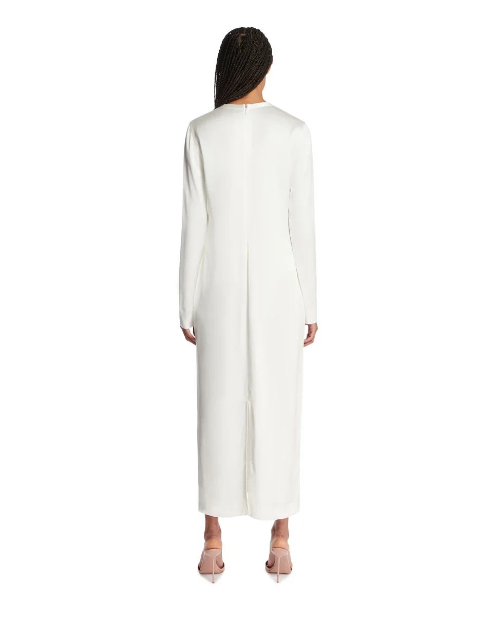 Abito Lungo In Satin Bianco - immagine 6