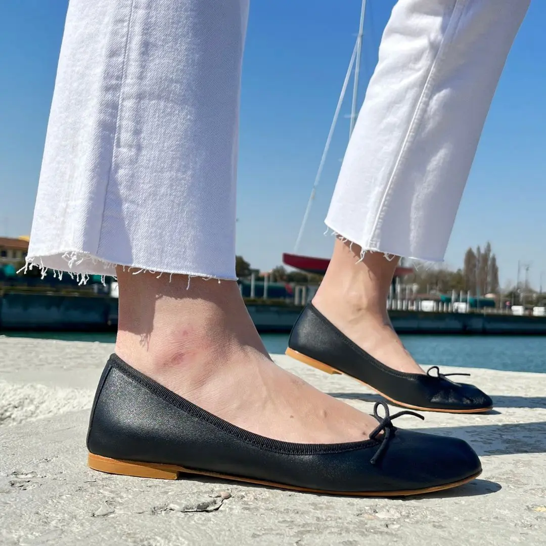 Ballerine nere foderate in nappa - immagine 2