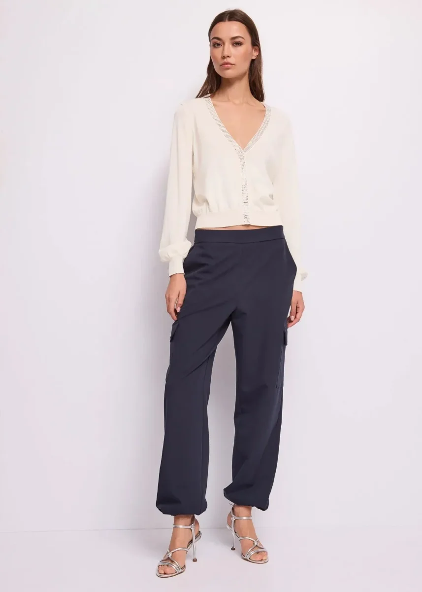 Cardigan in filato con strass Donna - Gaudì Jeans - immagine 5